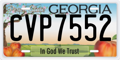GA license plate CVP7552