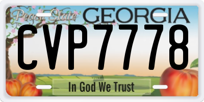 GA license plate CVP7778