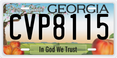 GA license plate CVP8115