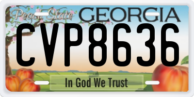GA license plate CVP8636