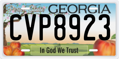 GA license plate CVP8923