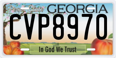 GA license plate CVP8970
