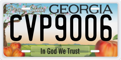 GA license plate CVP9006