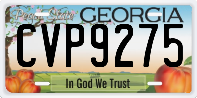 GA license plate CVP9275