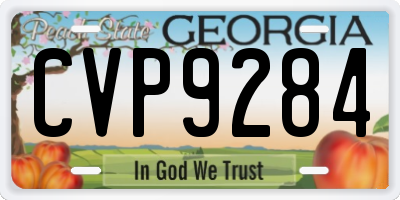 GA license plate CVP9284
