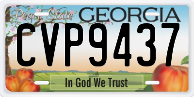 GA license plate CVP9437