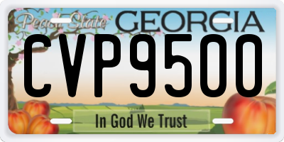 GA license plate CVP9500