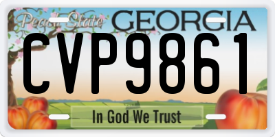 GA license plate CVP9861