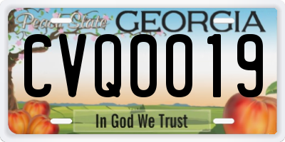 GA license plate CVQ0019