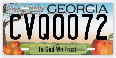 GA license plate CVQ0072