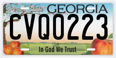 GA license plate CVQ0223