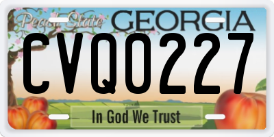 GA license plate CVQ0227