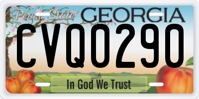 GA license plate CVQ0290