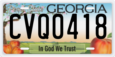 GA license plate CVQ0418