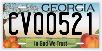 GA license plate CVQ0521