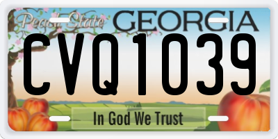 GA license plate CVQ1039