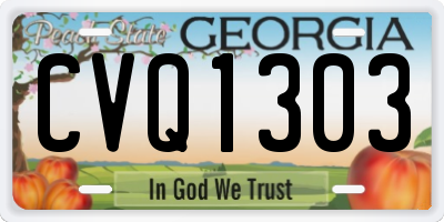 GA license plate CVQ1303