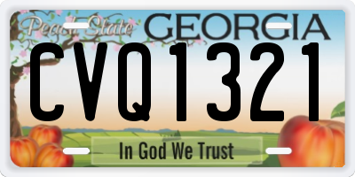 GA license plate CVQ1321