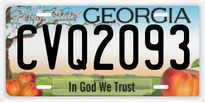 GA license plate CVQ2093