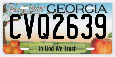 GA license plate CVQ2639
