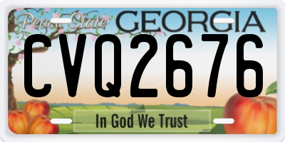 GA license plate CVQ2676