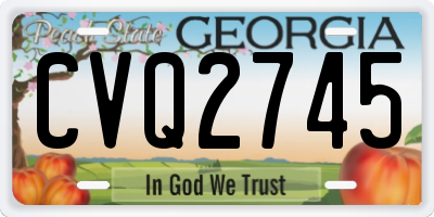 GA license plate CVQ2745