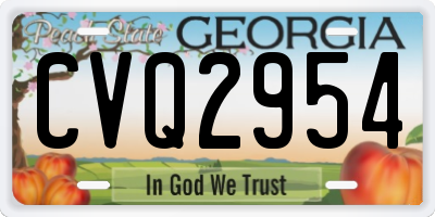 GA license plate CVQ2954