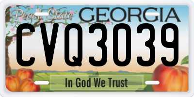 GA license plate CVQ3039