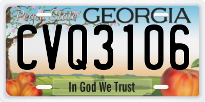 GA license plate CVQ3106