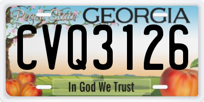 GA license plate CVQ3126
