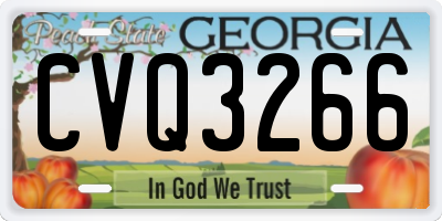GA license plate CVQ3266