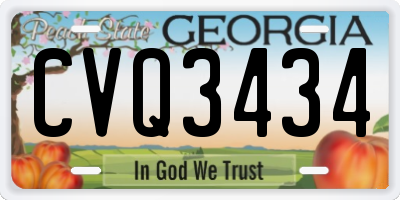 GA license plate CVQ3434