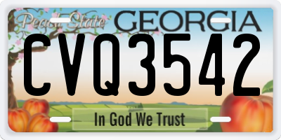 GA license plate CVQ3542