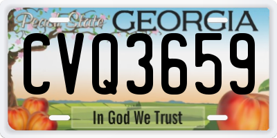 GA license plate CVQ3659