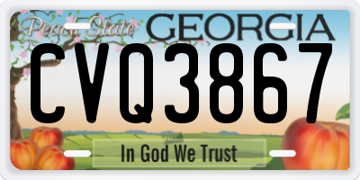 GA license plate CVQ3867