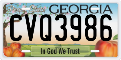 GA license plate CVQ3986