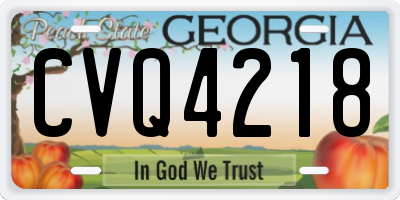 GA license plate CVQ4218