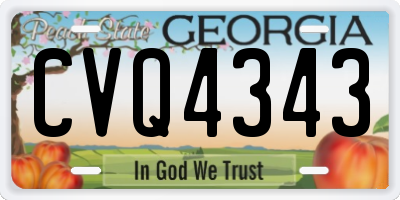 GA license plate CVQ4343