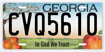GA license plate CVQ5610
