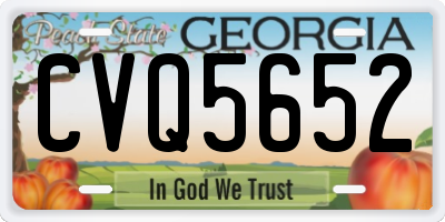 GA license plate CVQ5652