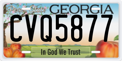 GA license plate CVQ5877