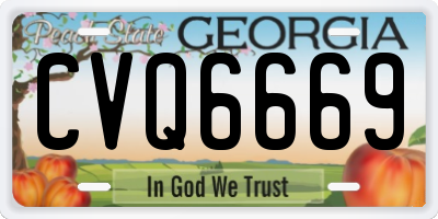 GA license plate CVQ6669