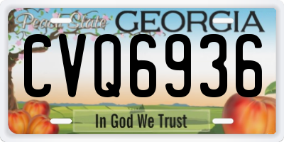 GA license plate CVQ6936
