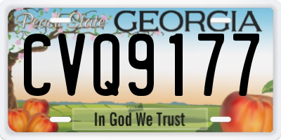 GA license plate CVQ9177