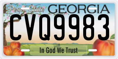 GA license plate CVQ9983