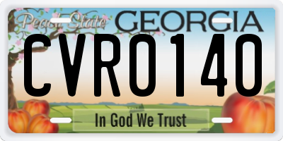GA license plate CVR0140