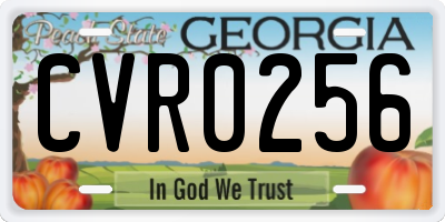 GA license plate CVR0256