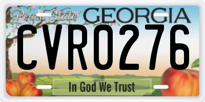 GA license plate CVR0276