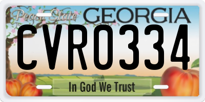 GA license plate CVR0334