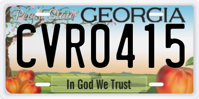 GA license plate CVR0415